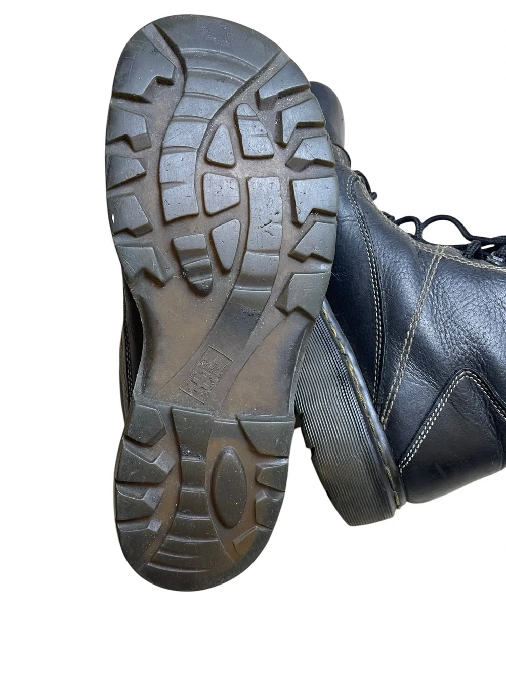 Dr. Martens Black Leather Lace-Up Ankle Boots Vtg work line 11011